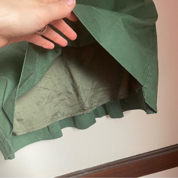 Green Anthropologie Preppy A-line Mini Skirt for Casual Wear with Pleats sz 4 - Picture 3 of 5